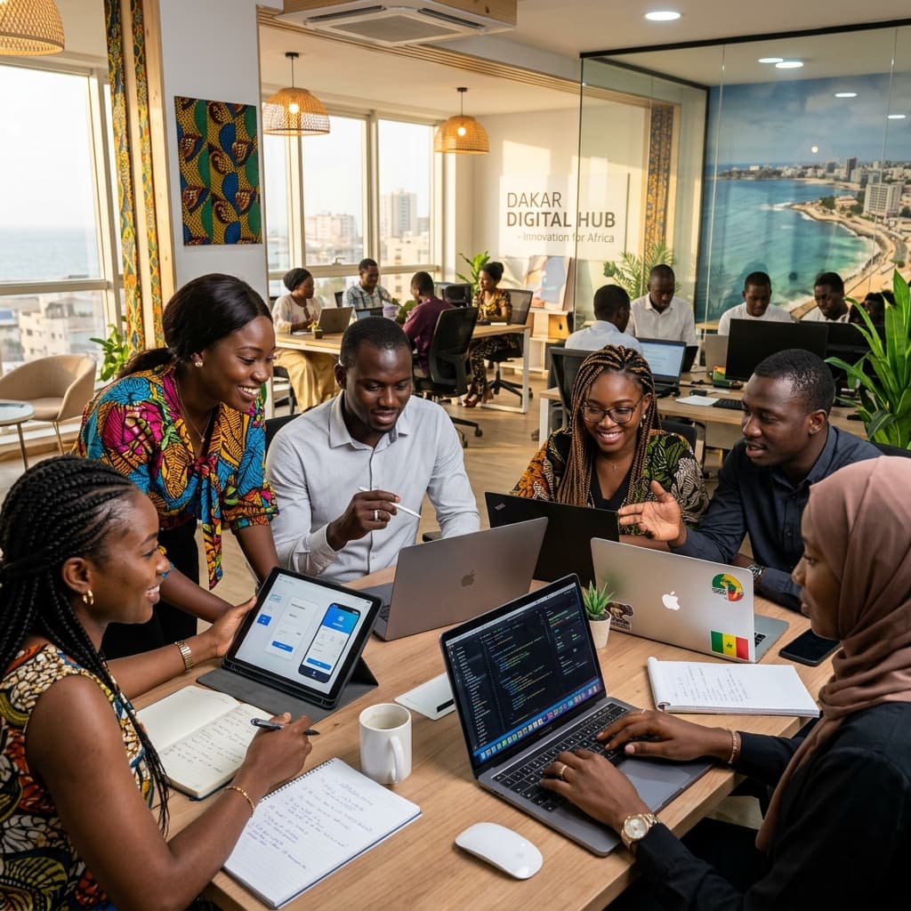 Jeunes professionnels sénégalais innovant dans la tech